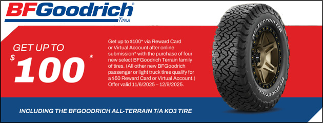 BFGoodrich - $100 Rebate